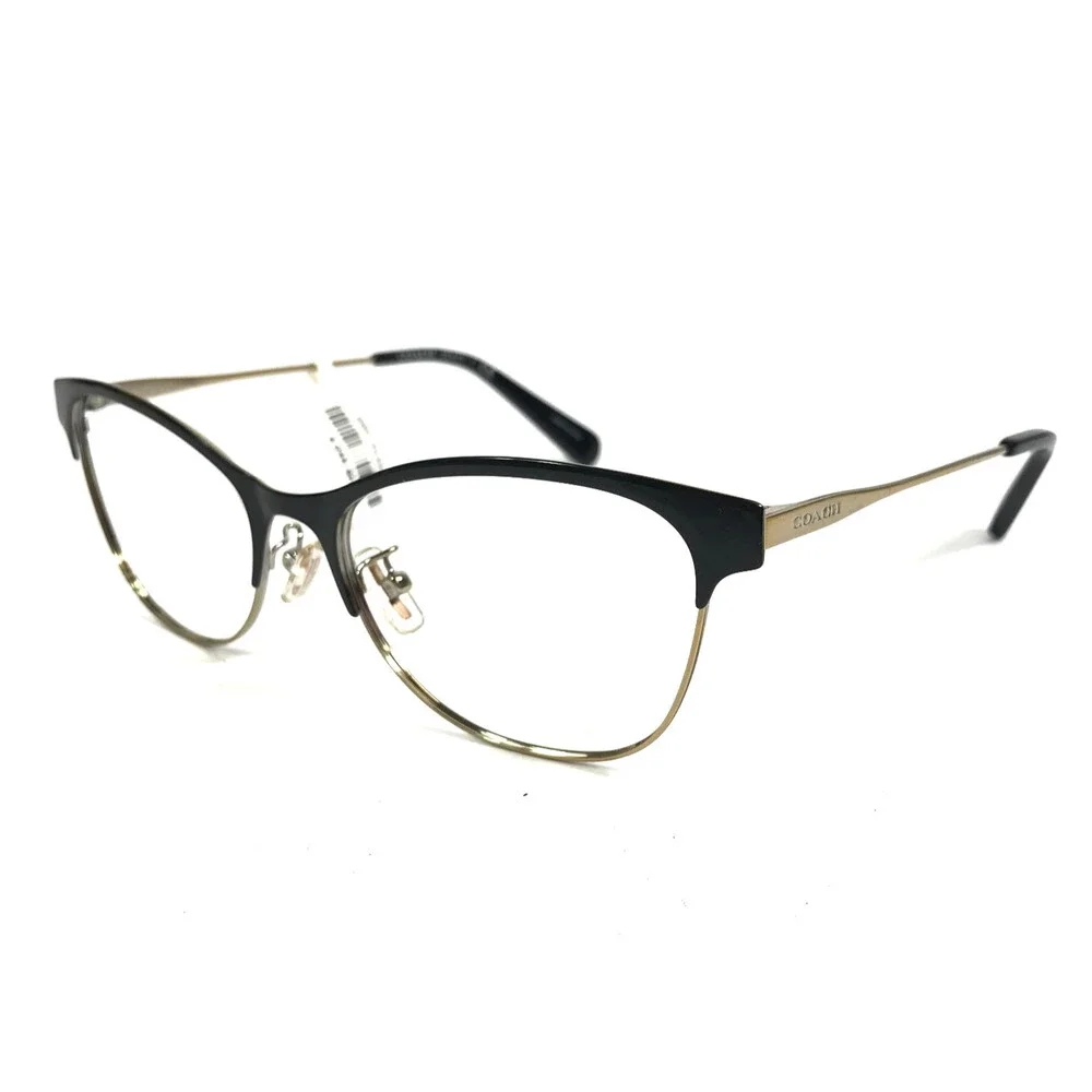 Coach Eyeglasses Frame HC5111 9346SB Light Gold Black Cat Eye Full Rim 53-17-140